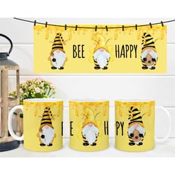 personalized gnome mug - bee gnomes - yellow gnomes - custom gnomes - bee happy - bee kind - bee you - custom gnomes - g
