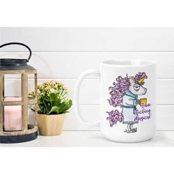 i am magical mug, unicorn mug, coffee mug, adult humor mug, spirit animal, funny mug, coffee first, pink mug, black mug