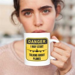 danger plane mug, aviation nerd, aviation gifts for airplanes lovers, coffee aviation mug, plane gift mug, private pilot
