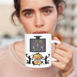 chasing baskets basketball mug, b-ball, roundball, basketball fan, unique basketball mug, novelty basketball mug, basket