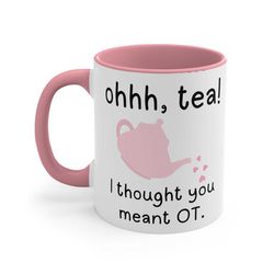 occupational therapist ceramic coffee mug, 11 -15 oz tea cup, therapy ot gifts for women, gag puns funny cute unique aes