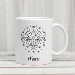 aries zodiac mug | zodiac coffee mug | aries | aries mug | aries gift | astrology mug | horoscope mug | personalized mug