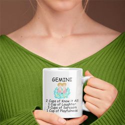 gemini mug, horoscope mug, fun zodiac gemini trait mug, zodiac gifts, gemini gift ideas, horoscope gift for friend, joke