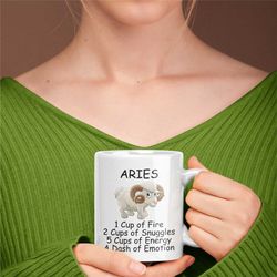 aries mug, horoscope mug, funny zodiac aries traits mug, zodiac gifts, aries gift ideas, horoscope gift for friend, joke