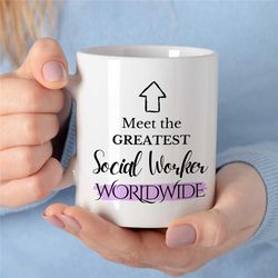 greatest social worker worldwide, mug for case manager, family therapy, thank you gift, bcba birthday, cbt work, aba app