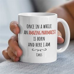 custom pharma cup, personalized mug for pharmacy technician, unique medical gift, pill roller, healer, female coworker g