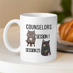 counselor evolution mug, funny cat, gift for therapist, family therapy appreciation, bcba, cbt birthday, aba work, pet,