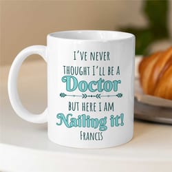 personalized physician gift, custom doctor mug, customizable hospital mug, unique surgeon gift, dad birthday present, em