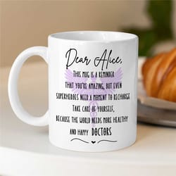 customizable hospital mug, custom doctor mug, personalized physician gift, unique surgeon gift, dad birthday present, em