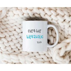 customizable bicycle gift, personalized cycling mug, custom gift for bicycle lovers, bicycling mug, unique present for c