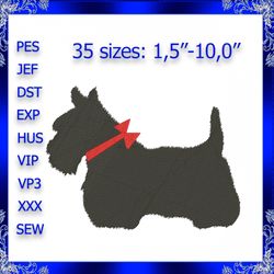 scottish terrier machine embroidery design scotty embroidery scottie dog embroidery dog silhouette embroidery mini scott