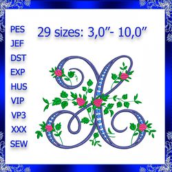letter x monogram embroidery floral x monogram fancy vine monogram embroidery floral monogram embroidery fancy letter x