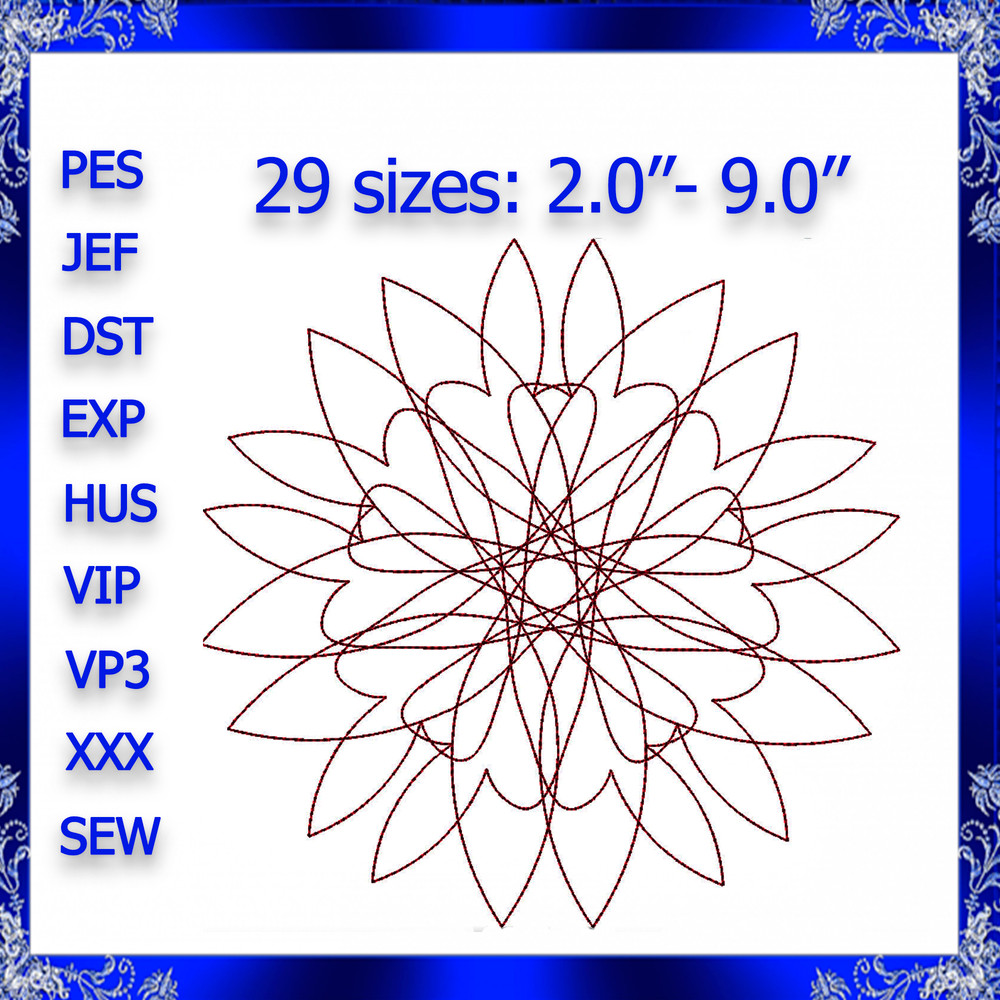 Quilting Swirls Embroidery Design Mandala Quilt Machine Embroidery Design Mandala Quilting Swirl 0