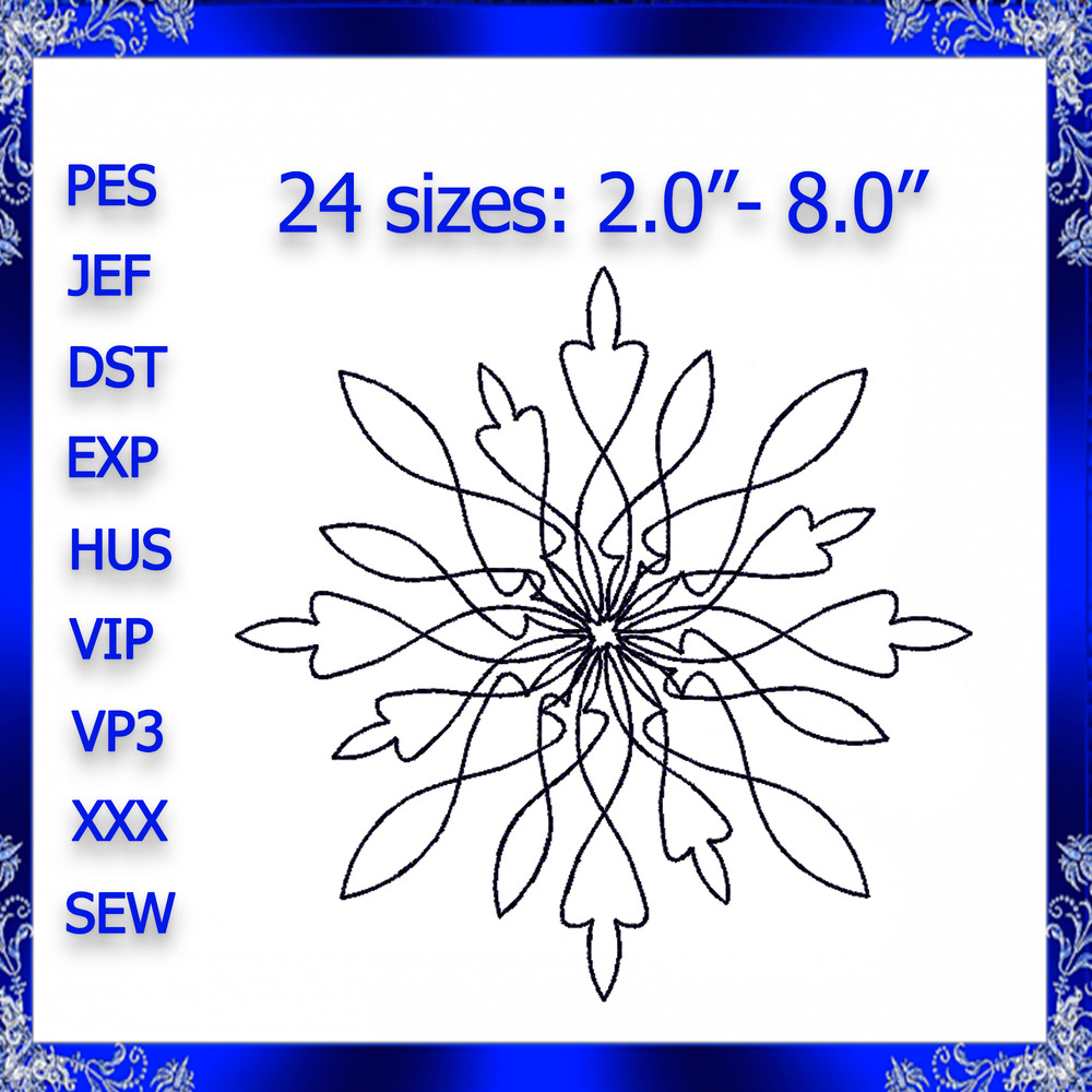 Quilting Swirls Embroidery Design Mandala Quilt Machine Embroidery Design Mandala Quilting Swirls Embroidery Snowflake 0