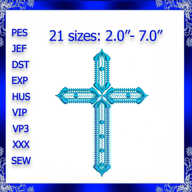 Cross Machine Embroidery Design Cross Embroidery Design Cross Christian Religious Machie Embroidery Design 2