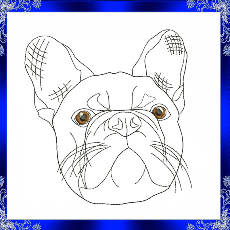 French Bulldog Machine Embroidery Design Bulldog Embroidery Dog Pug Embroidery Pet Embroidery 1