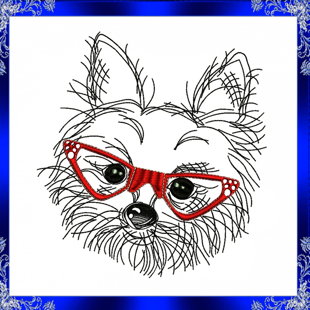 Pet Machine Embroidery Design Yorkshire Terrier Embroidery Design Yorkie Doggie Embroidery Little Dog Embroidery Design 1