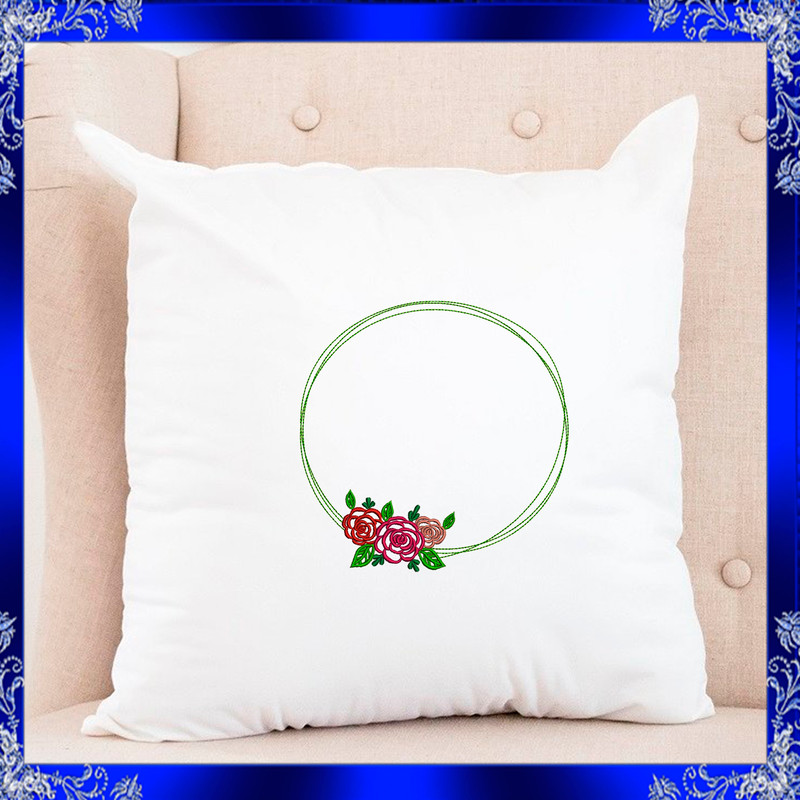 Rose Frame Embroidery Design Rose Flower Frame Embroidery Design Floral Monogram Frame Embroidery Rosebud Rose Bud Flowe 2