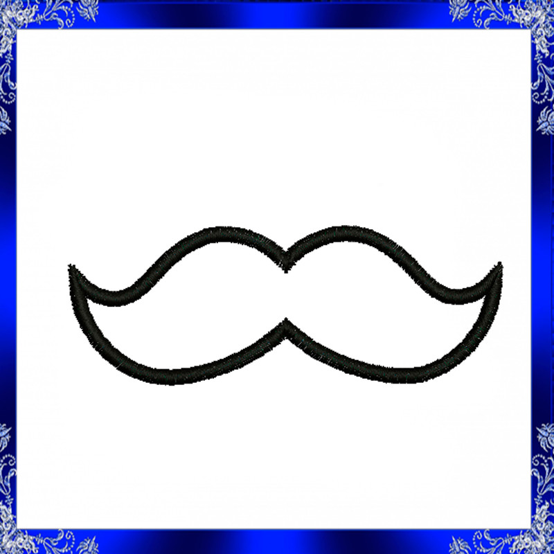 Mustache Applique Embroidery Design 1