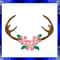 Floral Antler Embroidery Design Antler Embroidery Designs Deer Horn Flower Deer Boho Antlers Embroi 1