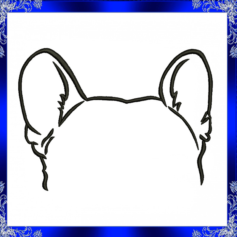 French Bulldog Ears Embroidery Design Boston Terrier Ears Machine Embroidery Dog Pug Ears Embroider 1