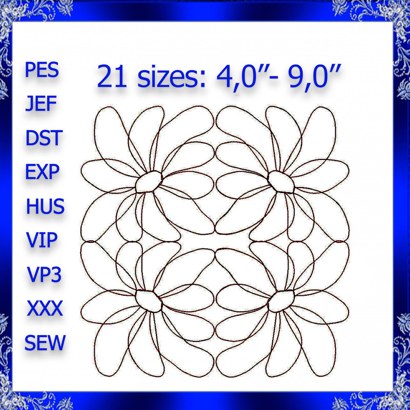 Quilting Flower Embroidery Design Quilting Swirly Machine Embroidery Design Quilting Flower Quiltin 0