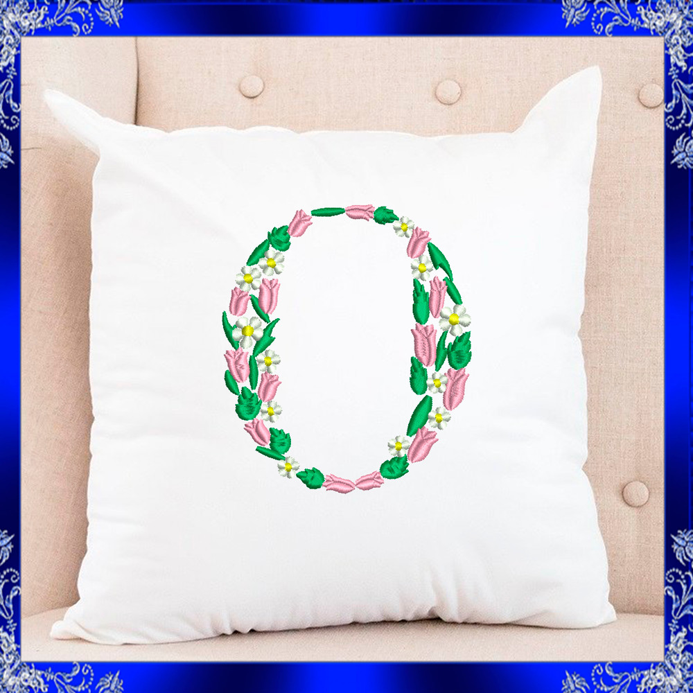 Letter O Monogram Embroidery Floral O Monogram Fancy Vine Monogram Embroidery Floral Monogram Embro 3