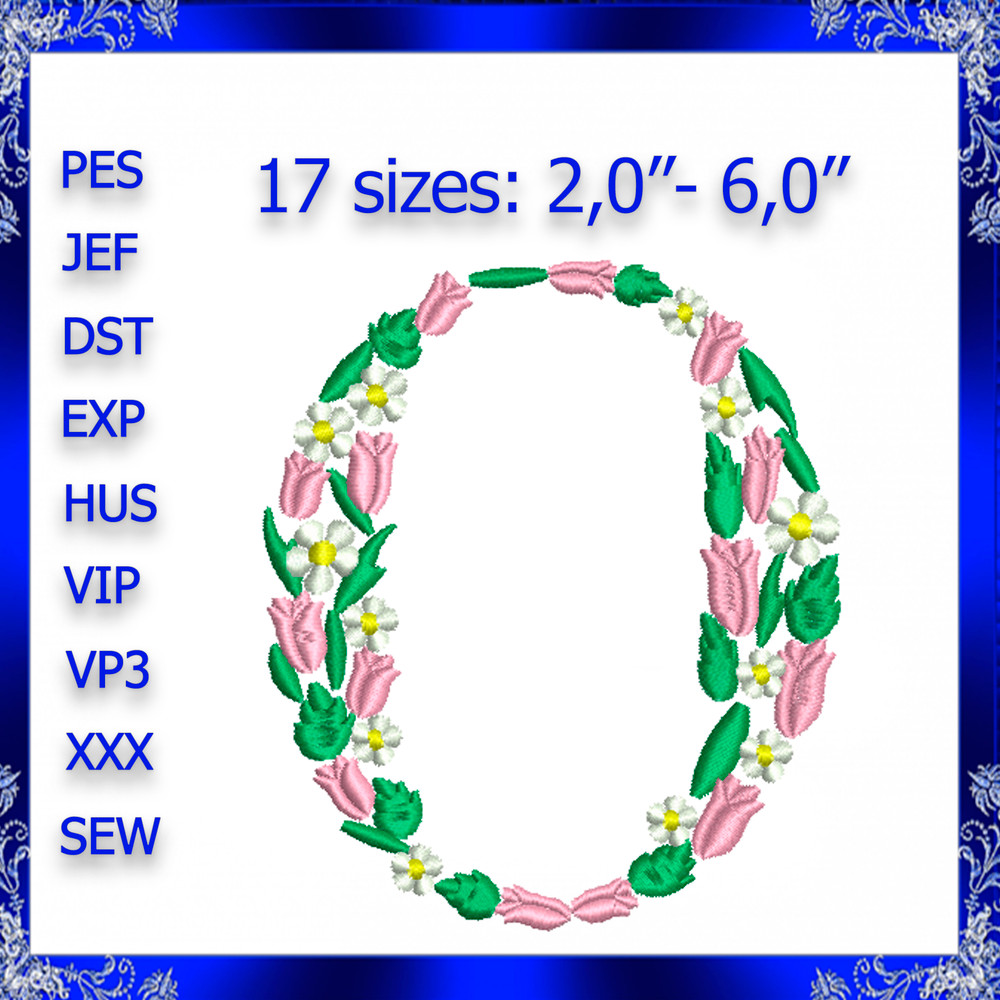 Letter O Monogram Embroidery Floral O Monogram Fancy Vine Monogram Embroidery Floral Monogram Embro 0