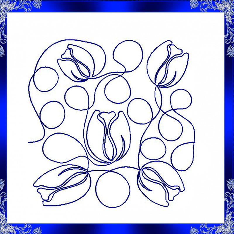 Tulip Quilting Block Machine Embroidery Design Flower Quilting Embroidery Edge To Edge Quilting Emb 1
