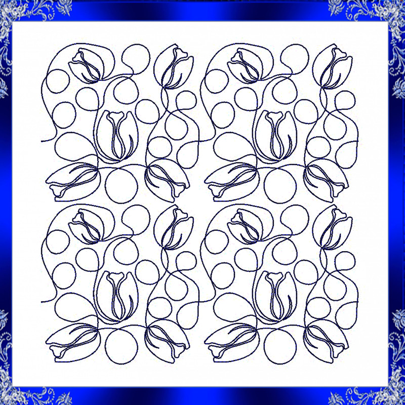 Tulip Quilting Block Machine Embroidery Design Flower Quilting Embroidery Edge To Edge Quilting Emb 2