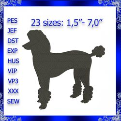 poodle silhouette machine embroidery design instant download puppy embroidery design dog poodle embroidery design