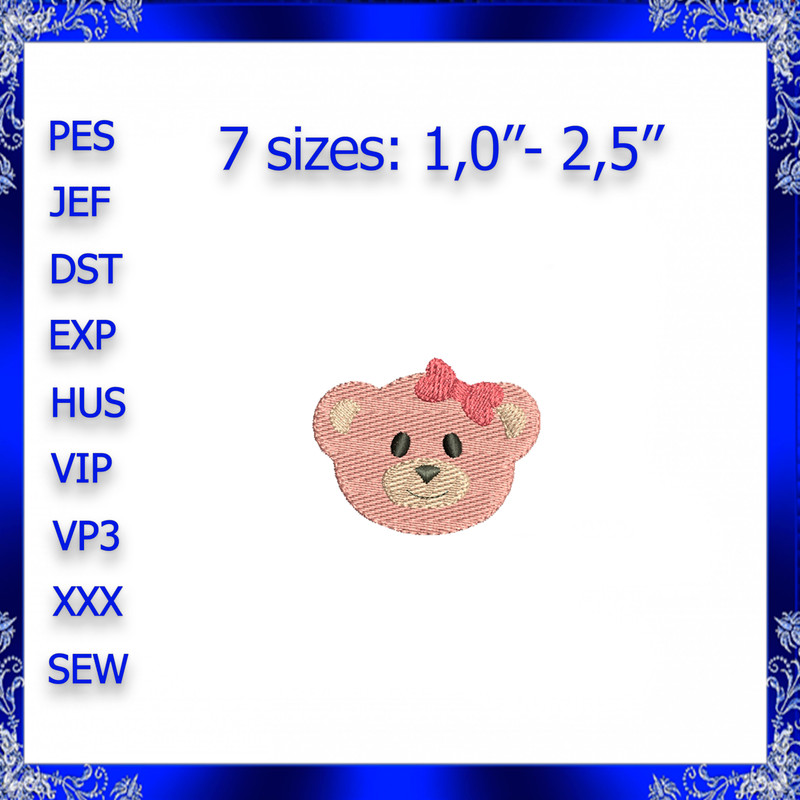 Mini Bear Embroidery Design BEAR Machine Embroidery Design Girl Bear Embroidery INSTANT DOWNLOAD Ne 0