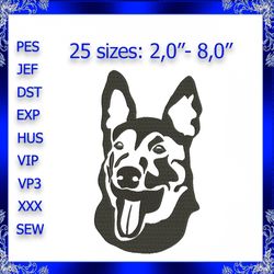 german shepherd embroidery design instant download machine embroidery design german shepherd head 423