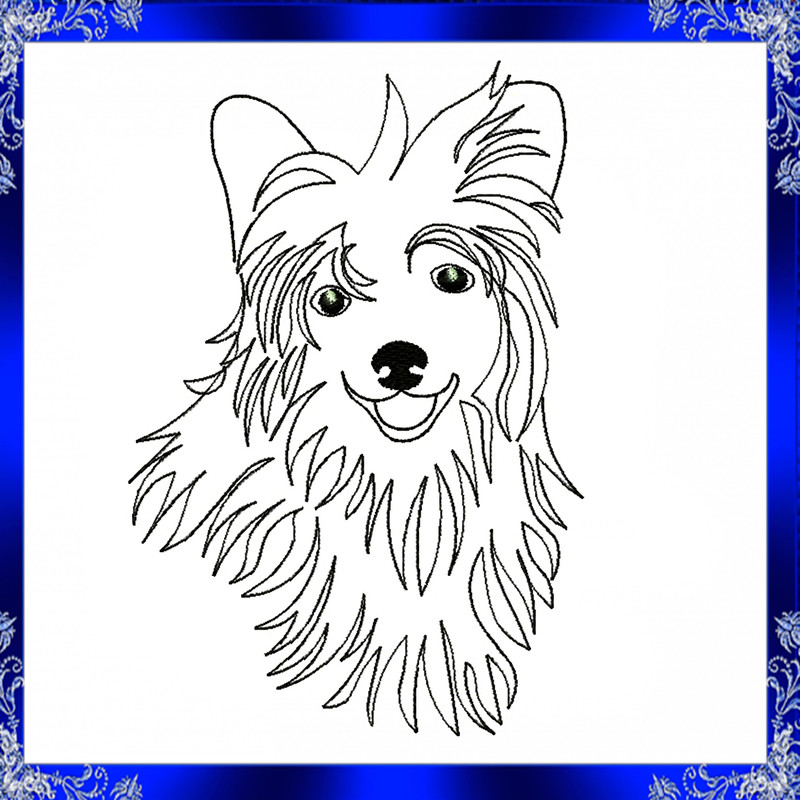 Chinese Crested Powder Puff Machine Embroidery Design Chinese Crested Embroidery Design Pet Dog Emb 2