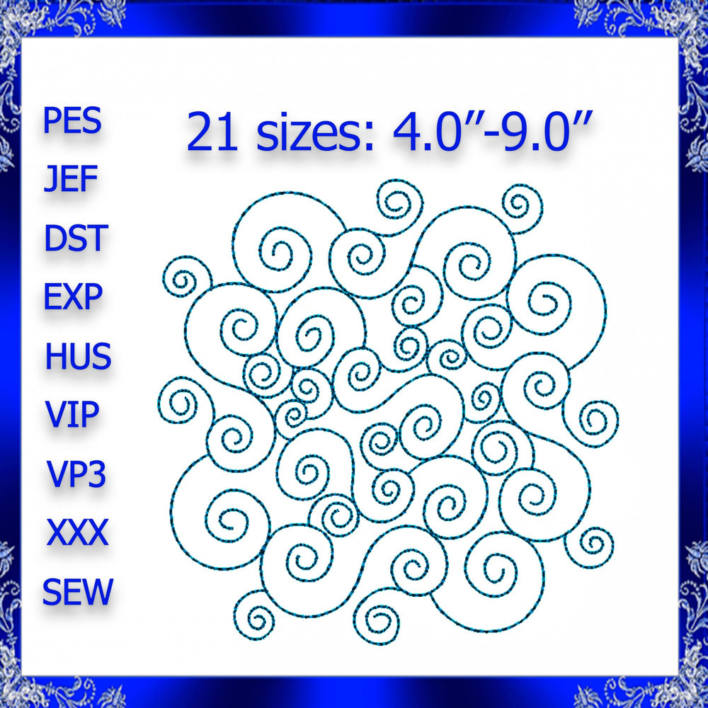 Quilting Swirls Embroidery Design Quilting Swirls Quilting Block Stipple Embroidery Stippling Quilt 0