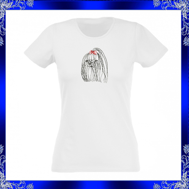 Maltese Dog Machine Embroidery Design Head Bow Embroidery Maltese Dog Head Bow Doggie 434 4