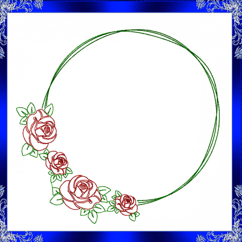 Flower Frame Embroidery Floral Wreath Frame Embroidery Wreath Floral Monogram Frame Embroidery Roun 1