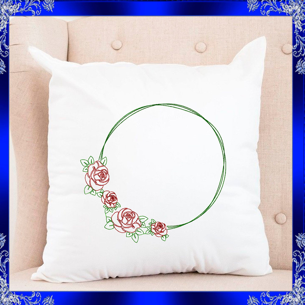 Flower Frame Embroidery Floral Wreath Frame Embroidery Wreath Floral Monogram Frame Embroidery Roun 2