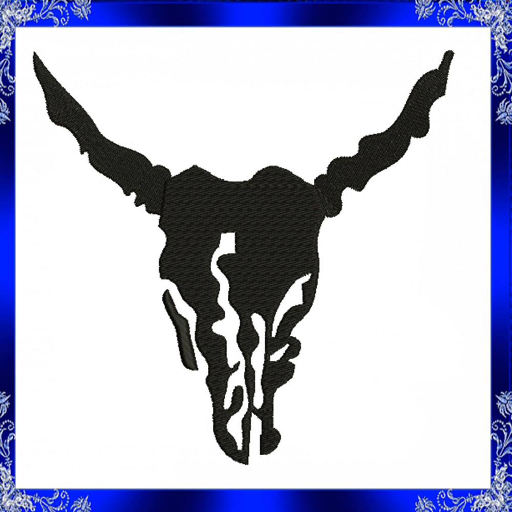 Cow Skull Head Machine Embroidery Skull Embroidery Design Skeleton Embroidery Design Bull Skull 439 1