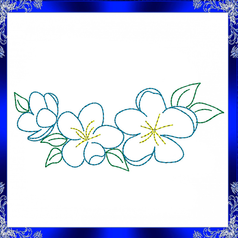 Flowers Embroidery Design Modern Boho Flowers Border Machine Embroidery Design Curved Border Floral 1