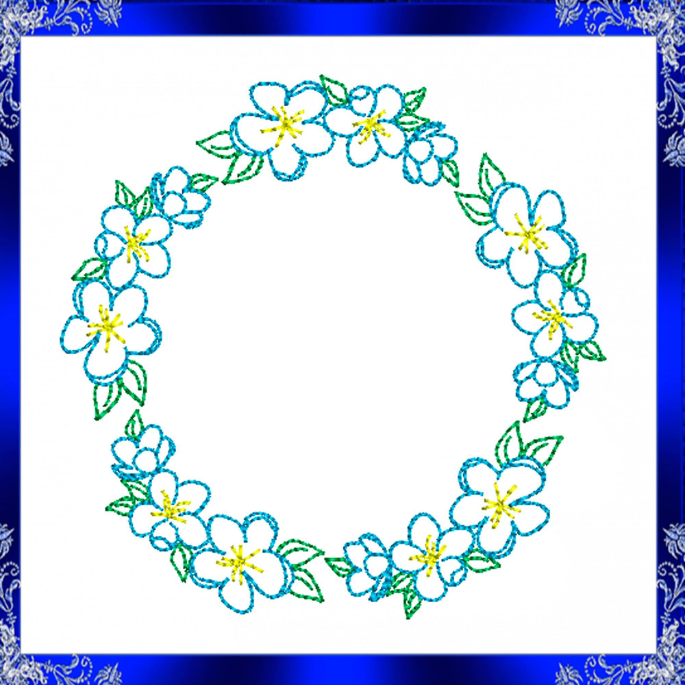 Flower Frame Embroidery Floral Wreath Frame Embroidery Wreath Floral Monogram Frame Embroidery D Fr 1