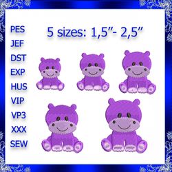 mini hippo embroidery design tiny hippo embroidery small hippo embroidery embroidery design baby embroidery kids animal
