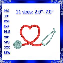 stethoscope machine embroidery design heartbeat stethoscope medical stethoscope embroidery nurse embroidery heart stetho