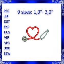 mini stethoscope machine embroidery design heartbeat stethoscope medical stethoscope embroidery nurse embroidery heart s