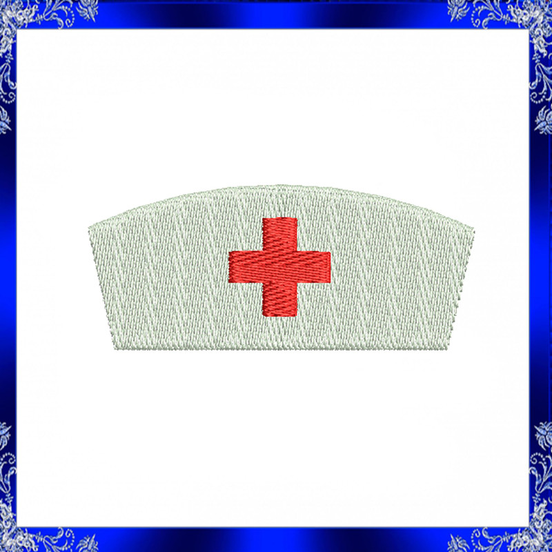 Mini Nurse Cap Machine Embroidery Design Nurse Hat Cap Embroidery Design Medical Nurse Hat Cap Embr 1