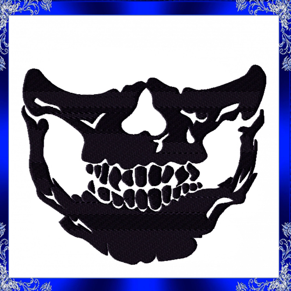 Skull Smile Embroidery Mouth Mask SKELETON Smile Embroidery Design For Mask Skeleton Mouth And Nose 2