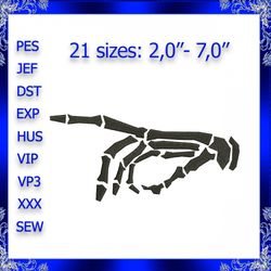 skeleton hand machine embroidery design skeleton hand sign embroidery design skeleton fingers sign embroidery design hal