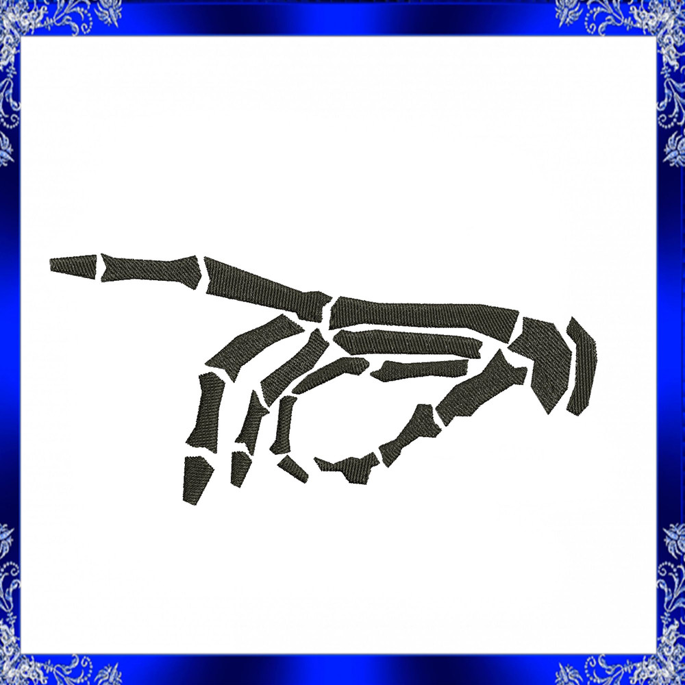 Skeleton Hand Machine Embroidery Design Skeleton Hand Sign Embroidery Design Skeleton Fingers Sign 1