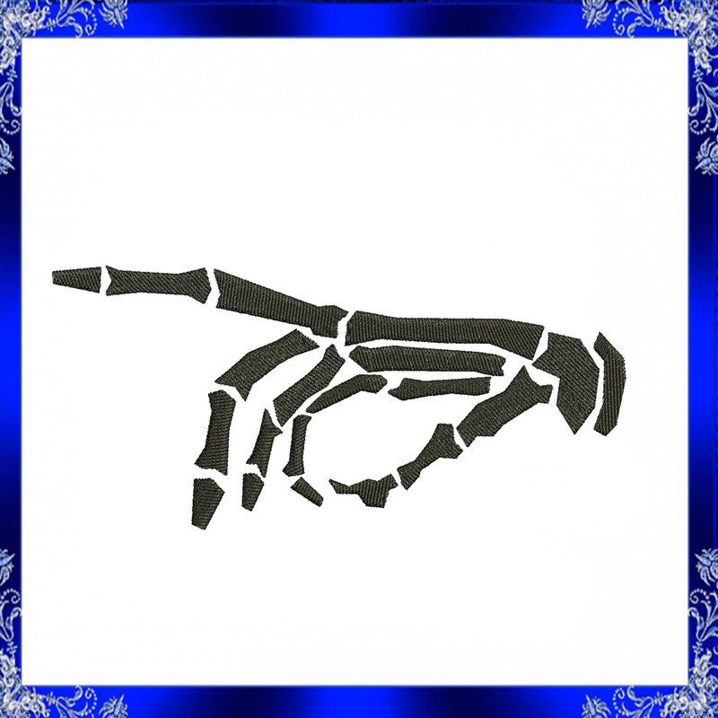 Skeleton Hand Machine Embroidery Design Skeleton Hand Sign Embroidery Design Skeleton Fingers Sign 1