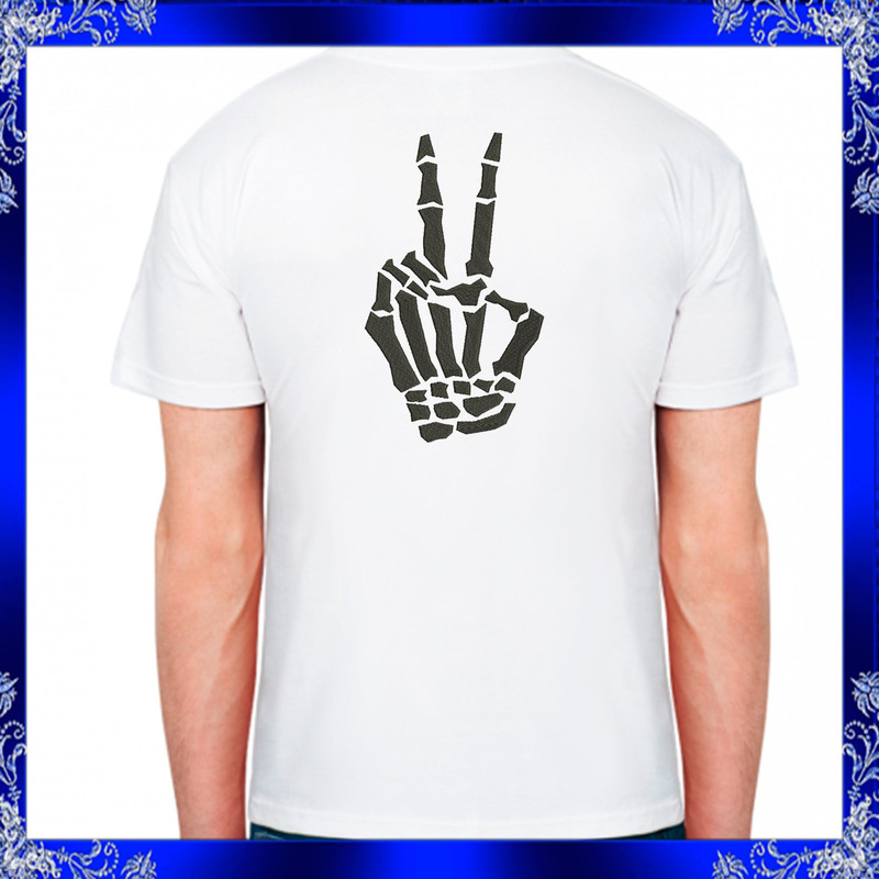 Skeleton Hand Machine Embroidery Design Skeleton Hand Peace Sign Embroidery Design Skeleton Fingers 3